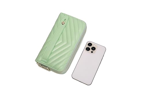 Image of Daisy Rose Dual Zipper Phone Clutch and Wallet for Women - RFID Blocking, PU Vegan Leather Multi-Card Organizer