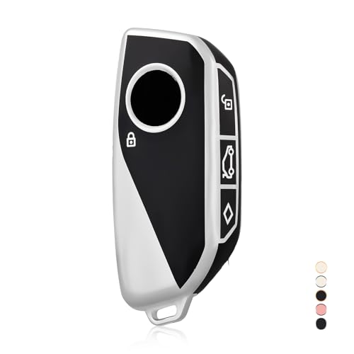 OFF WE GO Etui Cles Coque de clé pour BMW X1 X4M X5 X6 X7 2er 3er 5er 7er iX/i4/i7 XM Protecteur Voiture Couverture Clé Télécommande Étui Coque, Noir...