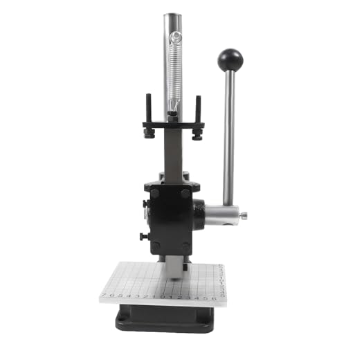 CRYBY Leather Craft Imprinting Machine, DIY Embossing Presser Leather Stamp Punching Logo Pressure Bronzing Tool Kit, Leather Hole Puncher Stamping Cutting Stitching Machine, Aluminum plate with scale