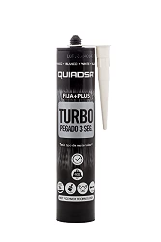 Quiadsa FIJA + PLUS. TURBO, pegado y sujeción inmediata en 3 segundos. Todo tipo de materiales. (BLANCO)