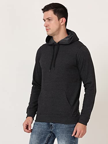Image of Ideation Men's Cotton Hooded Neck Solid Full Sleeve Hoodies with Kangaroo Pocket