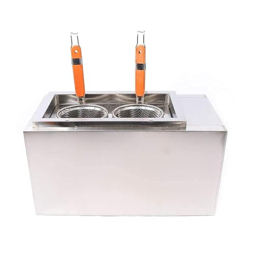 Cuocipasta elettrico con controllo della temperatura di precisione, caldaia in acciaio inox da 12 litri e doppio cestello per cucinare noodle professionale