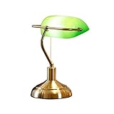 LogIme Desk Lamp Traditional Banker's Lamp-Antique Style Emerald Green Glass Desk Light...