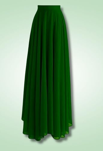 Image of Women's Full Length Georgette Long Skirt- Lehenga with 8 Meters Maxi Flare