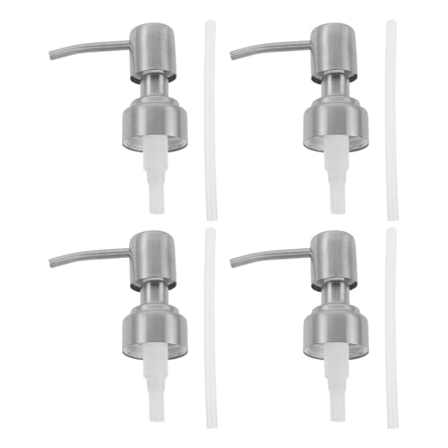 Beaupretty 4 st återfyllningsbara flaskpump: Dispenserpump i rostfritt stål - Tryck på topphuvudet för handtvål, diskmedel, schampo, balsam, lotionflaskor
