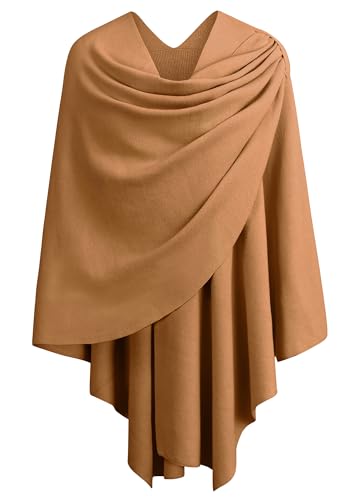 Image of PULI Womens Cross Front Poncho Shawl Wrap Elegant Wedding Formal Gift