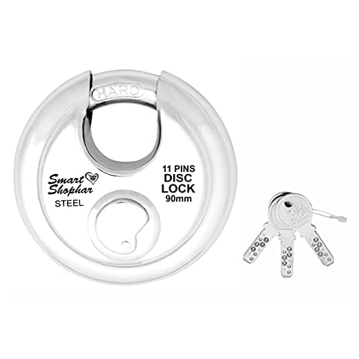 Smart Shophar Servo Steel Shutter Lock 11 pin Heavy Ultra Key 90 mm, Silver