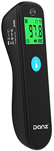 Thermometer for Adults and Kids,2 in 1 No-Touch Forehead Thermometer,Led Display and Digital Infrared Thermometer with Fever Alarm and Sound Switchï¼ŒBaby Infrared Thermometer (Black)