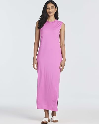 Image of Real Essentials 3 Pack: Women's Maxi Tank Dress | Sleeveless Casual Long Lounge Dress (Plus