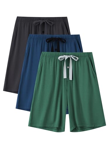 EA'S SECRET Men’s Pajama Shorts Bamboo Rayon Lounge Sgorts Soft Comfy Breathable Sleep Shorts for Men with Pockets