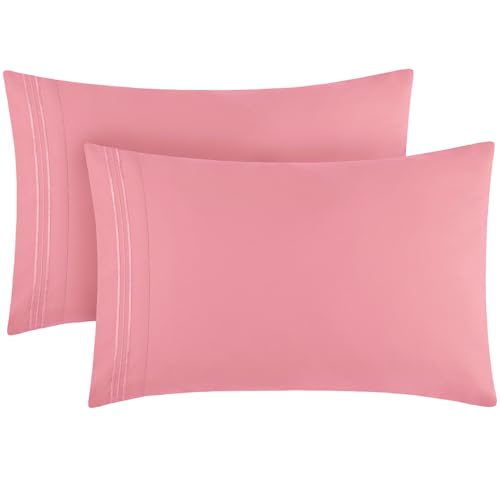 Mellanni Pillow Cases - Luxury, Extra Soft, Cooling Pillow Covers - 2 PC Iconic Collection Pillowcases - Envelope Closure (Standard/Queen 20