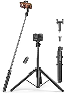 UGREEN 1.5m Phone Tripod, All in One Extendable Selfie Stick Tripod Stand with Bluetooth Remote 360° Rotation for iPhone and Android Phone Selfies, Vlogging, Live Streaming