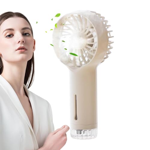 Gomice Ventilador de nebulización portátil, ventilador de brincas - Handheld Personal Mister Fan - Dispositivo de enfriamiento eléctrico, 3 velocidades más frescas para la playa, al aire libre,