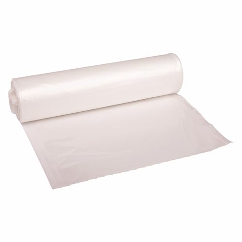 Image of Boardwalk Recycled Low-Density Polyethylene Can Liners, 33 Gallon Garbage Bags, 1.1 mil, 33 inch x 39 inch, Clear, 10 Bags /Roll, 10 Rolls /Carton