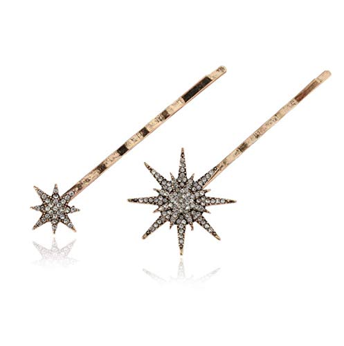 Dnhcll HHC00474 Moon Star Hexagram Crystal Hair Clips Set Women Lady Alloy Barrettes Hairpin Side Clip Hair Accessories Decorative Hair Accessoeies Headpieces thumb #2
