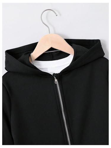 SweatyRocks Boy's Zip Up Hoodies Long Sleeve Hooded Jackets Sweatshirts with Pockets3