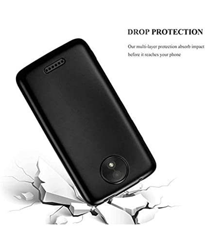 Image of Mobile Back Cover Case for Motorola Moto C (Silicone Case|CameraProtection|Black SC1510)