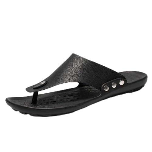 Generic Men's Summer Leather Slide Sandals Open Toe Beach Slippers Shoes