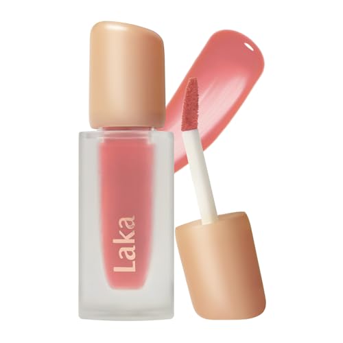 Laka Fruity Glam Tint | Glowing Korean Lip Tint with Hydrating Lightweight Texture | Buildable Color, Non-Sticky High Shine Gloss | K-Beauty Korean Makeup | #132 Lolly, 0.15oz