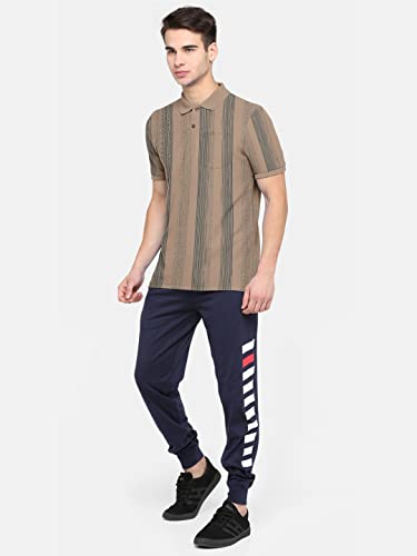 Image of BULLMER Mens Regular Fit Striped Cotton Polo Tshirt /Collared Tshirt
