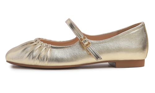 Women's Square Toe Mary Jane Fashion Ballet with Strap Comfort Dressy Working Flats3