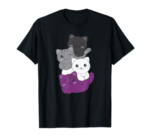 Asexuelle Flagge Pride LGBTQ Katzen Asexuelle Katze T-Shirt