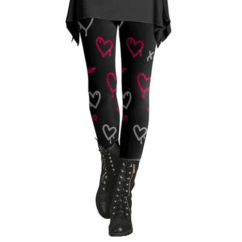 Leggings push up para mujer, día de San Valentín, pantalones de yoga, cintura alta, otoño e invierno, cálidos medias, 2024, moda de bajo de carrera, cómoda, estampada, ropa deportiva, térmica, rosa