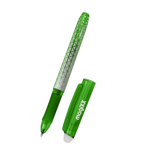Online MagiXX Bolígrafo de gel verde con grosor de trazo de 0,7 mm, bolígrafo borrable para aprender a escribir y para la oficina, juego de bolígrafos borrables para estudiantes, estudiantes