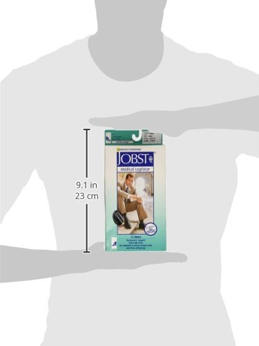 Image of JOBST forMen Knee High 20-30 mmHg Ribbed Dress Compression Socks, Open Toe, Small, Black