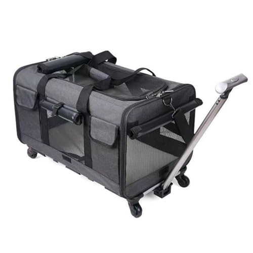 Luulife �L�p �y�b�g�L�����[ �܂肽���� �L�����[�o�b�O ���L���p�L�����[�J�[�g �_�炩���y�ʂȃI�b�N�X�t�H�[�h���n���g�p�����L���X�^�[�t���y�b�g�L�����A ���s�A�ʉ@�A�ً}���A���o�����ɍœK�ł� (�_�[�N�O���[,39*60*43CM)