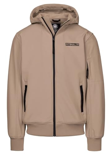 PITBULL - Chaqueta Hombre Softshell ROSCOE, Chaquetas Hombres Transición, Softshell Hombre Cortaviento, Chaqueta con Capucha, con Cierre de Cremallera, Bolsillos Laterales, Chaquetas de Primavera