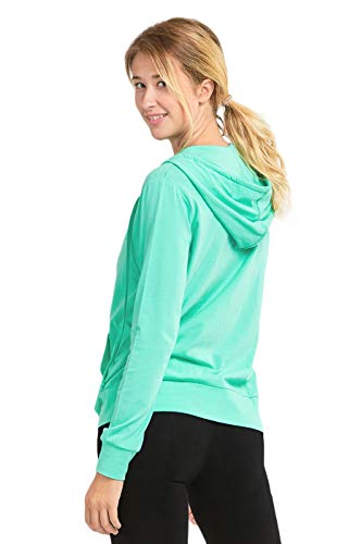 Sofra Women's Thin Cotton Zip Up Hoodie Jacket