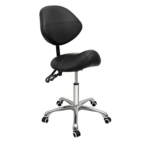 Grace & Grace Professional Saddle Stool Series with Backrest Hydraulic Swivel Comfortable Ergonomic