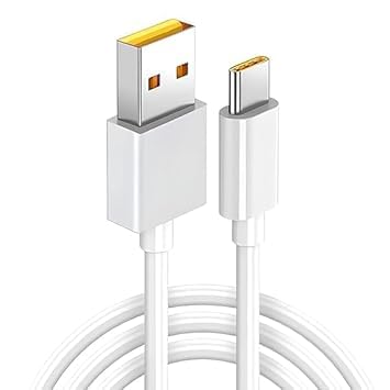 Image of 80w Supervooc USB Type C Charging Data Cable for Realme 12 pro plus /11 pro plus /11 /10 /9 Pro /Narzo 70 /60 Pro /60 /50 /50 pro /30 /GT Neo Support 65W Superdart and 33W Dart Also Quick Charge, White (AA79)