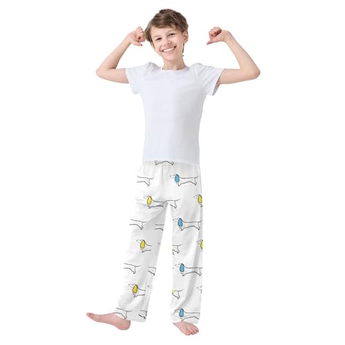 Boys' Pants Cartoon Puppy Dachshund Dogs Long Bottoms Jogger Pants Elastic Waist Trousers with Pockets S-XL2