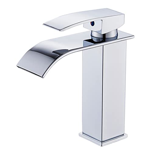 Robinet cascade de salle de bain en acier inox avec jet d'eau fluide