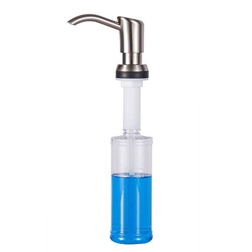 GAGALIFE Built in Sink Soap Dispenser or Lotion Dispenser for Kitchen Sink, Brushed Nickel ABS Pump Head, with 13 Ounce Large PET Soap Bottle