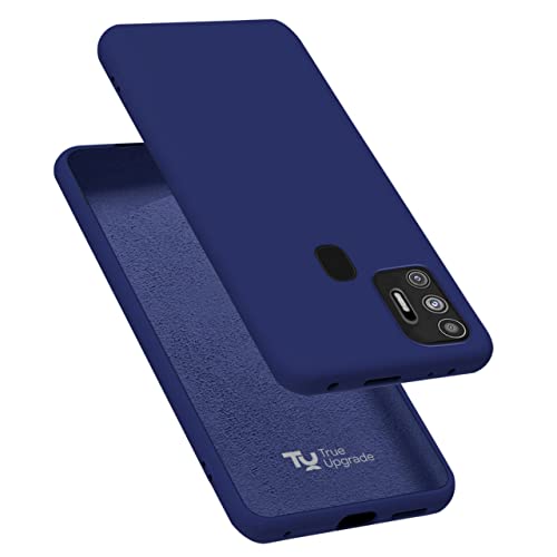 Image of TRUEUPGRADE Liquid Silicone Back Cover Case Compatible for Tecno Spark 7 / 7T | Microfiber Inside | 360 Degree Protection Back Case Cover for Tecno Spark 7 | 7T - Blue