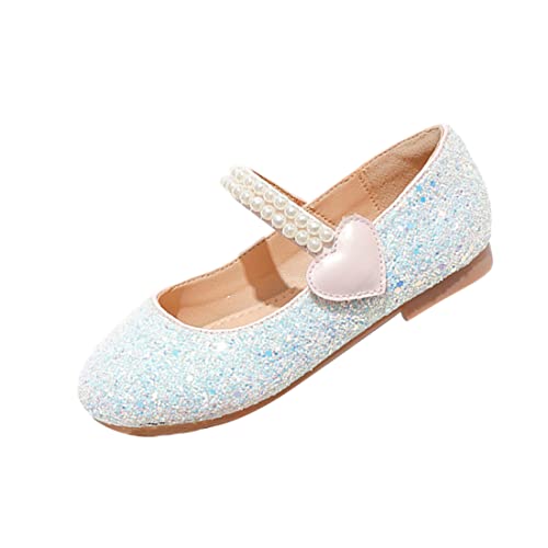 Yootiko Mary Jane Schuhe für kleine Mädchen Flache Ballettschuhe Rippenriemen Pailletten Kleidschuhe für Kleinkinder Kleine und Große Kinder Cover