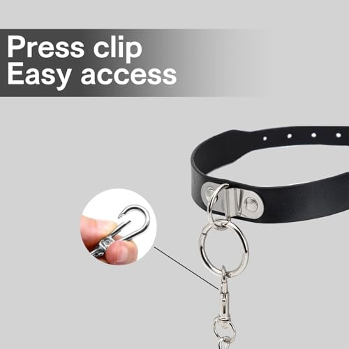Halsband Damen für Sex, BDSM Halsbänder Leine Ketten, Fetisch Collar für Sexspielzeug & Bondage, Sexhalsbänder für Paare, Männer & Frauen (Schwarz)
