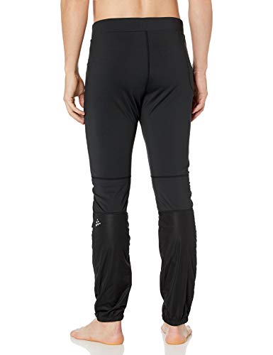 Craft Sportswear Men\'s Essential Running and Training Outdoor Fitness Workout Reflective and Windproof Winter Pants, Black, 2X-Large