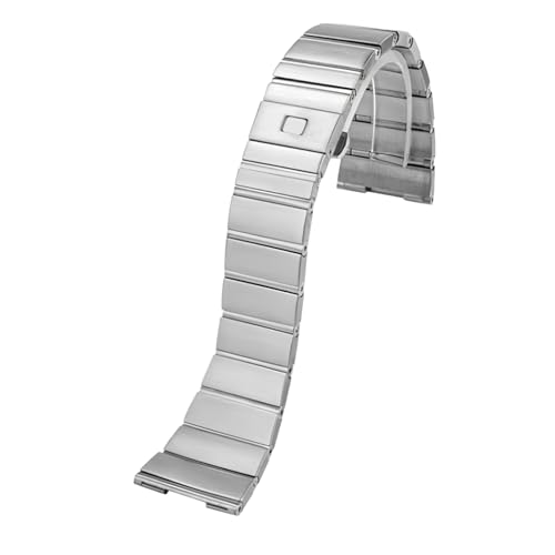 ROUREOX 316L Acier Inoxydable Bracelet Montre Remplacement, Bande Montre Déploiement Métallique, Extrémité Droite pour Omega Constellation Double...