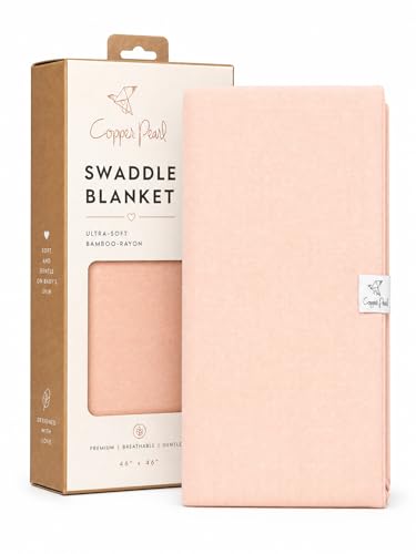 Image of Copper Pearl Swaddle Blankets for Newborns | Soft Stretchy Receiving Blankets for Boys and Girls | Large 46 x 46 Inch Baby Blankets | Lightweight and Breathable Swaddles | Blush