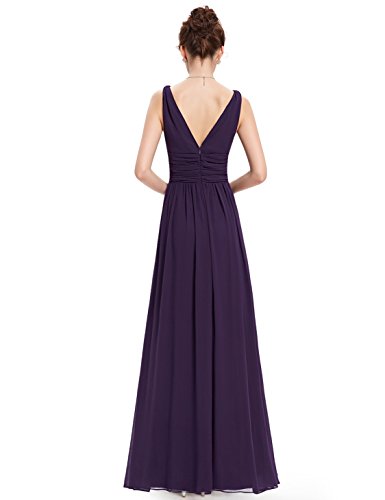Image of Ever-Pretty Womens Bridesmaid Dress V-Neck Sleeveless A Line Chiffon Floor Length Formal Dress 09016