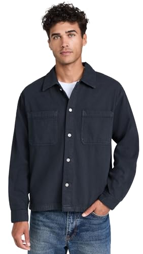 FRAME Men's Textured Terry Double Pocket Relaxed Shirt