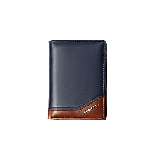 Portefeuille homme cuir bleu anti-piratage RFID pour protéger vos cartes de crédit
