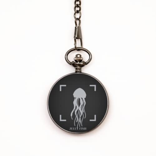 Beautyful Jelly Fish - Animal Pocket Watch - Christmas, Birthday, Valentine, Father's Day - for Men, Women and Kids. Adjustable