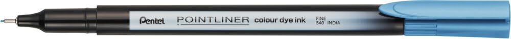 Pentel Pointliner Colour S40 Fineliner - Dye Ink, 0.4 mm, Turquoise (Pack of 12)