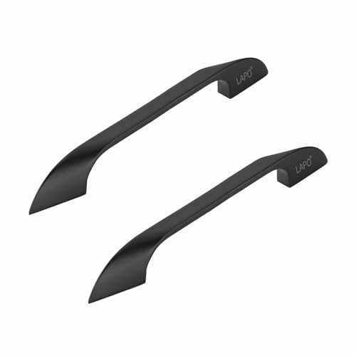 Image of LAPO Cabinet Handle Set 6 Inch for Drawer & Wardrobe, Ideal for Kitchen Setup, Smooth Surface Finish, Corrosion Resistant & Easy Install, 3 Years Warranty (160mm, Black Finish, Pack of 2) - Twist