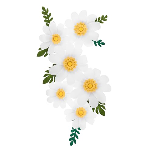 Cabilock Decoración Mural de Flores Margarita con Adhesivos Artesanales Resistentes y Duraderos Ornamentos para Fiestas Aulas y Hogar Decoración y Natural